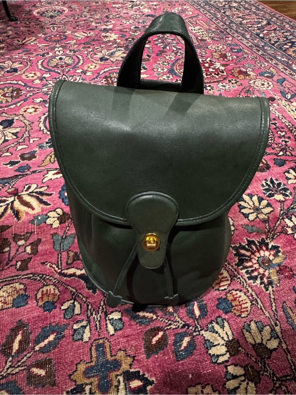 RARE BOTTLE GREEN / NEAR MINT Vintage Coach Classic Backpack (Style 9943)